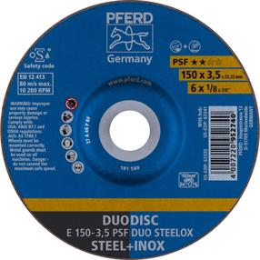 Pjovimo diskas kampiniam šlifuokliui Pferd PSF DUO Steelox, 150 mm x 3.5 mm x 22.23 mm