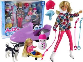 Набор кукол, c аксессуарами Lean Toys Anlily Winter, 30 см, многоцветный