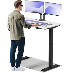 Rakstāmgalds regulējams augstums Desktronic HomeOne, 120 cm x 60 cm, 72 - 119 cm, balts krās./melns krās.