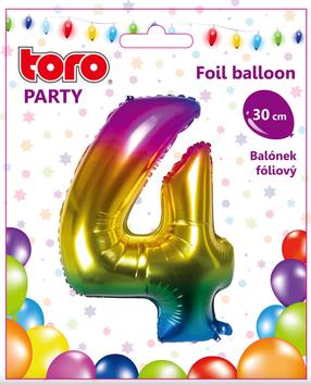 Folijas balons cipars 4, daudzkrāsaina