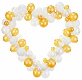 Õhupallide komplekt ovaalsed/ümmargune PartyDeco Heart, kuldne v./valge v., 68 tk