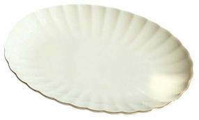 Serviravimo lėkštė Hermia BNLZF28KY20, 27 cm x 19 cm x 2.5 cm, balta sp., porcelianas