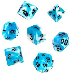 Žaidimo kauliukai Rebel RPG Dice Set - Blue and White