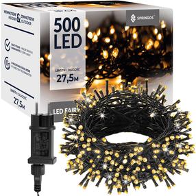 Lempučių girlianda Springos CL0540, 27.5 m, šiltai balta sp., 500 LED, Žalia sp.