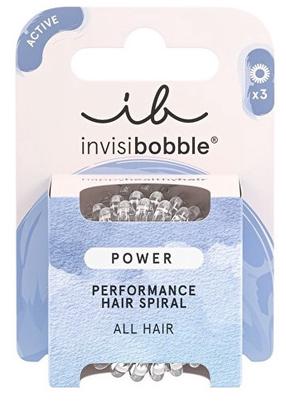 Matu gumija Invisibobble Power Crystal Clear, caurspīdīga krās., 3 gab.