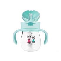 Gertuvė su silikoniniu šiaudeliu Akuku Non Spill A0033, 250 ml, 1 m., plastikas, mėtinė (mint) sp.
