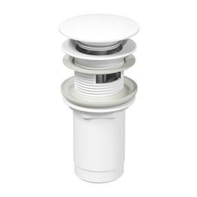 Sifona galva izlietnei ar noteku Ravak, 62 mm, click clack funkcija, balta krās.