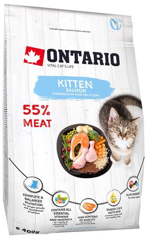 Sausas kačių maistas Ontario Kitten, lašiša, 0.4 kg