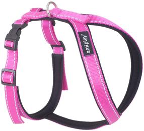 Шлейки для собак Amiplay Reflective, розовый цв., 310 - 380 мм, 31-38
