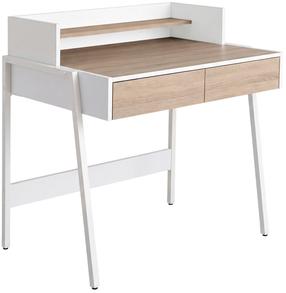 Rakstāmgalds ar atvilktnēm Akord Furniture Factory Flux, 48 cm x 78 cm, 95 cm, balts krās./sonoma ozola krās.