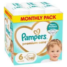 Подгузники Pampers Premium Care, 6 размер, 13 - 18 кг, 140 шт.