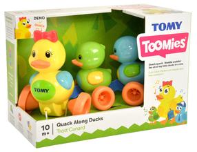 Traukiamas žaislas, ančiukai su garsu Tomy Toomies, įvairių spalvų