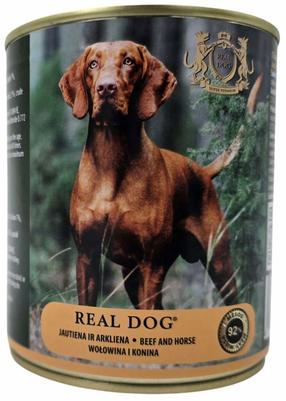 Šlapias šunų maistas Real Dog Super Premium Adult, jautiena/arkliena, 0.8 kg
