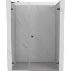 Dušo durys Mexen Lunar-B Right, 130 cm x 200 cm, rausvojo aukso sp./grūdintas