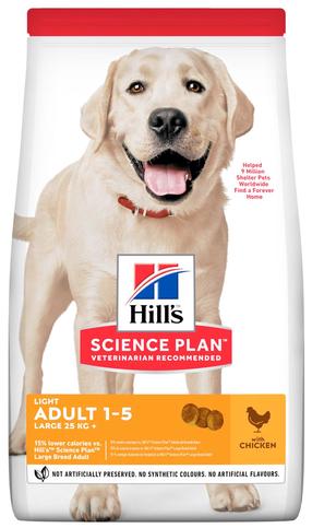 Kuiv koeratoit Hill's Science Plan Light Large Breed Adult w/ Chicken, kanaliha, 18 kg