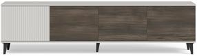 TV staliukas Random, ruda sp./balta sp./juoda sp., 200 cm x 40 cm x 52 cm
