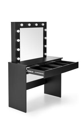 Kosmetinis staliukas Hollywood, juoda sp., 140 cm x 43 cm x 94 cm