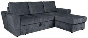 Kampinė sofa - lova Ingmar 15620, antracito sp., 242 x 168 cm x 92 cm