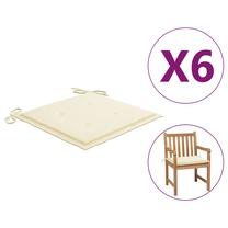Kėdžių pagalvėlė VLX Garden Chair Cushions 314043, kreminė sp., 50 cm x 50 cm, 5 vnt.