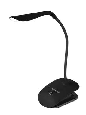 Galda lampa ar skavu Esperanza Deneb, LED, 3W, melna krās./melna krās.