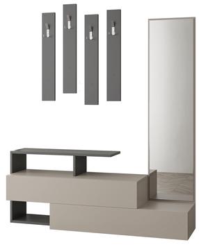 Priekšnama mēbeļu komplekts Kalune Design Ramda, iekštelpu, antracīta krās./gaiši brūna krās.