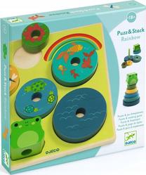 Medinė dėlionė Djeco Puzz & Stack Rainbow, 3.5 cm, įvairių spalvų, 7 vnt.