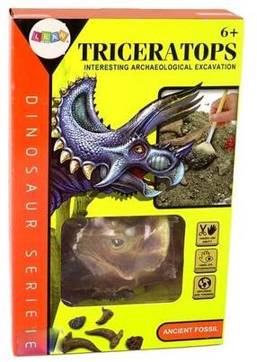 Rakšanas komplekts Lean Toys Dinosaurs Triceratops, brūna krās.