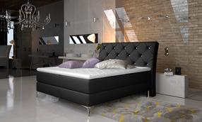 Lova pusantros vietos continental Adel Soft 11, 140 x 200 cm, juoda sp., su čiužiniu, su grotelėmis