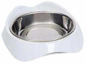 Миска для животного Catit Pixi, 0.200 л, 16 x 16 x 5,7 см, белый цв./серебристый цв.