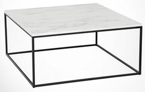 Kavos staliukas Kalune Design Poly, balta sp./juoda sp./šviesiai pilka sp., 75 cm x 75 cm x 43 cm