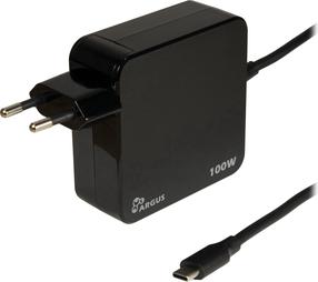 Telefona lādētājs Inter-Tech PD-2100, USB-C male, 190 cm, melna krās., 100 W