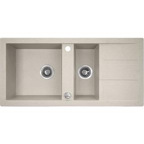 Virtuvinė plautuvė Laveo Barbados SBB_431T, Beige, granitas, 100 cm x 48 cm x 17 cm, beige
