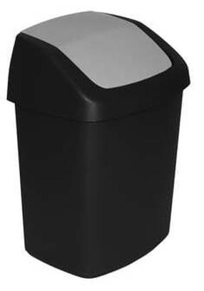 Мусорное ведро Curver Swing Top, серебристый цв./черный цв., 50 л, 66.8 см x 34 см