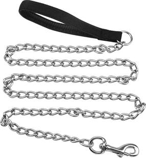Šuns pavadėlis Dogs Collection Chain, sidabro sp./juoda sp., 1 m