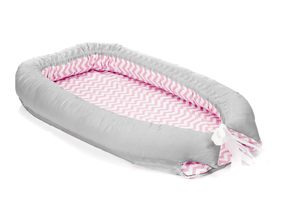 Ligzdiņa Fillikid Baby Nest, rozā krās./pelēka krās.