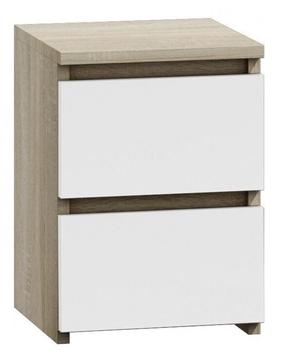 Naktinis staliukas M2 Malwa, ąžuolo/balta, 30 cm x 30 cm x 40 cm
