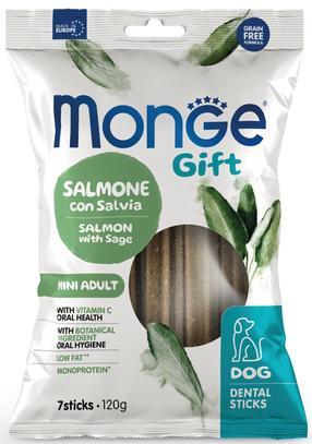 Лакомство для собак Monge Gift Dental Stick Mini Salmon With Sage, лосось, 0.12 кг, 7 шт.