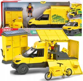 Transportlīdzeklis ar figūriņu Simba Dickie Toys City DHL Vehicle, dzeltens krās.