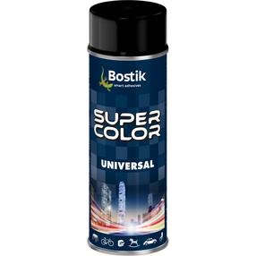 Aerosoolvärv Bostik Super Color Universal, tavaline, läikiv must v., 0.4 l