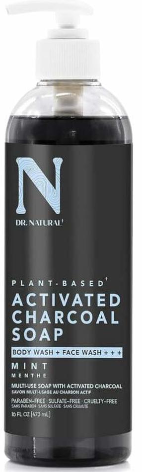 Skystas muilas Dr. Natural Activated Charcoal Mint, 473 ml
