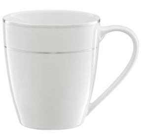 Puodelio lėkštutė Ambition Aura Silver, balta sp./sidabro sp., 0.36 l
