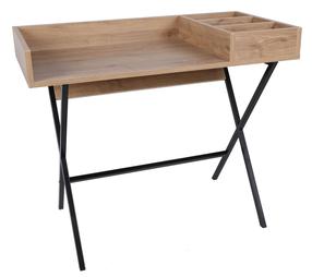 Rašomasis stalas Kalune Design Roma 811MDD3820, 100 cm x 50 cm, 89 cm, ąžuolo sp./juoda sp.