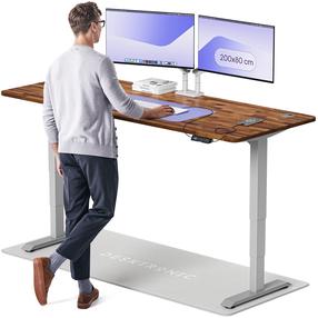 Kompiuterio stalas reguliuojamo aukščio Desktronic HomePro, 200 cm x 80 cm, 63 - 128 cm, pilka sp./riešuto sp.