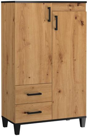 Шкаф ADRK Pola 15, коричневый цв./черный цв., 80 см x 40 см x 132 см
