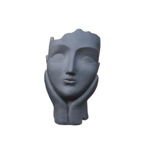 Dekoratīvais puķu pods "Seja" Garden Center T34633, 27 cm x 21 cm x 34.5 cm, pelēka krās.