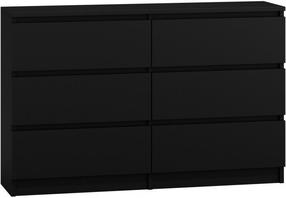 Komoda Malwa M6, juoda, 120 cm x 30 cm x 77 cm