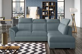 Kampinė sofa Loreto Solar 70, mėlyna sp., dešininė, 210 x 260 cm x 102 cm