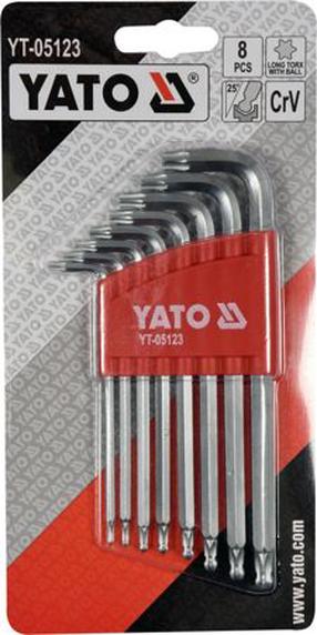 Sešstūra uzgriežņu atslēgu komplekts Yato T9-T40 YT-05123, sešstūra, 8 gab.
