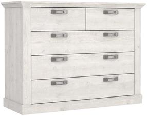 Komoda Forte Kashmir KSMK351-D43, balta sp., 90 cm x 120 cm x 45 cm