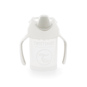 Puodelis su snapeliu Twistshake Mini 78053, 230 ml, 4 mėn., 8 cm, silikonas/polipropilenas (pp)/termoplastinė guma (tpe), balta sp.